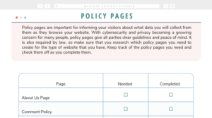 Free downloadable Site Policies Checklist for businesses